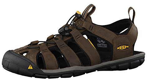 Keen Herren Clearwater Cnx Leather Sandalen,Braun (Dark Earth/Black 0), 47 EU