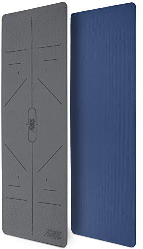 RE:SPORT Yogamatte Phthalatfrei | Gymnastikmatte rutschfest | Fitnessmatte schadstofffrei | Trainingsmatte mit Tragegurt 183 x 61 x 0,6 cm
