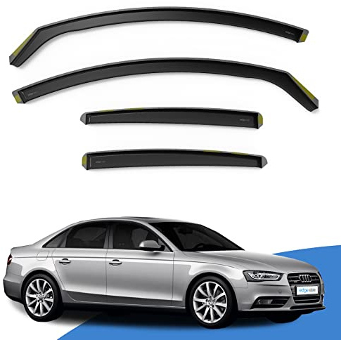 EdgeVisors Wind Deflectors for Audi A4 B8 Door 4 Door Saloon 4pc | 4pc Set, In-Channel Rain Guards & Accessories