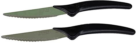 Lot de 2 Couteaux à Pizza Demi Lune Fabrication Française, Lame Inox Trempée, Ustensiles Cuisine Inoxydables pour Coupe Précise, Accessoire Pizzeria et Snack