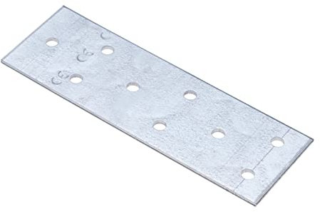Piastra di Giunzione per Traversine 40x100x2 mm Piastra di Giunzione Piana Staffe per Legno per la Riparazione e Fissaggio in Acciaio Zincato Piatta Staffa Forata Connettore Piatto (10pezzi)
