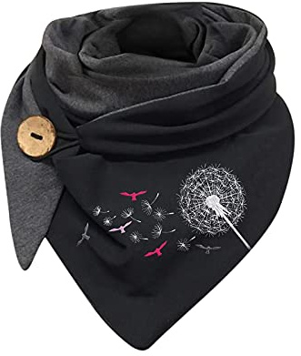 KINKOCCL Sciarpa da donna a triangolo, da donna, con bottone, sciarpa triangolare, per autunno, sciarpa invernale, con bottone, sciarpa triangolare, Aa-b, Taglia unica