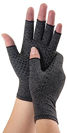 Novetec Artrit Handskar Fingerlösa Kompressionshandskar för Kvinnor Män Limmade Prickar Handstöd för Reumatoid Artros Raynauds Syndrom Lindring Andningsbara för Skrivande Körning Arbete