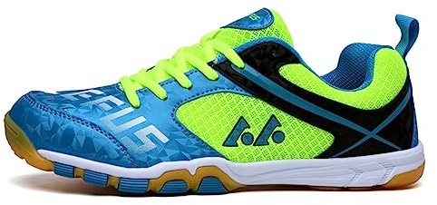 NGARY Zapatos de bádminton para hombre y mujer, de malla, tenis de squash, tenis de interior para tenis de mesa, pickleball, voleibol, racketball, Green, 41 1/3 EU