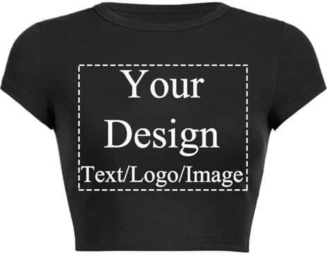 East-hai-buy T-Shirt da Donna Personalizzata Personalizza Il Tuo Design T-Shirt Estiva A Maniche Corte Top per Ragazze Regalo di Compleanno Maglietta Fai da Te Color3,S