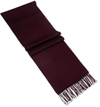 MayTree Kaschmir-Schal für Damen und Herren - Weicher Wollschal aus 100% Kaschmir, einfarbig, 180 x 30 cm - Luxuriöser Winter-Schal - Pflaume