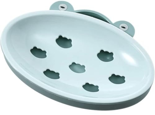 OZLMBERN Little Frog Soap Rack Household Double Layered Drain Cartoon Soap Box Toilet Washstand Cute Soap Holder