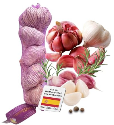 Pflanzknoblauch aus Spanien 500 g - Violetter Knoblauch zum selber pflanzen - Kräftig im Geschmack