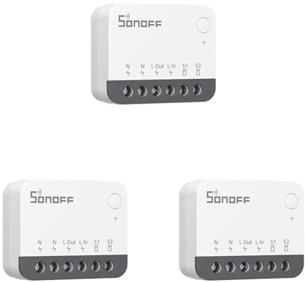 SONOFF ZBMINIR2 Zigbee Smart Switch 2-Way, Interruttore intelligente, controllo APP, Funziona con Alexa, Google Home, Richiede neutrale e Hub Zigbee (Confezione da 3)
