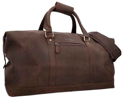 Gusti Reisetasche Leder Herren & Damen I Ruben I Echtleder Weekender Herren Leder braun | 36L Vintage Tasche mit Perfekter Größe für Kurztrips