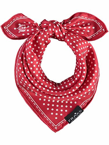 FRAAS Halstuch Damen gepunktet - 51 x 51 cm Größe - Nickituch Seide - Seidentuch für Damen mit Polka Dots Muster - Bandana Tuch perfekt für den Sommer Rot