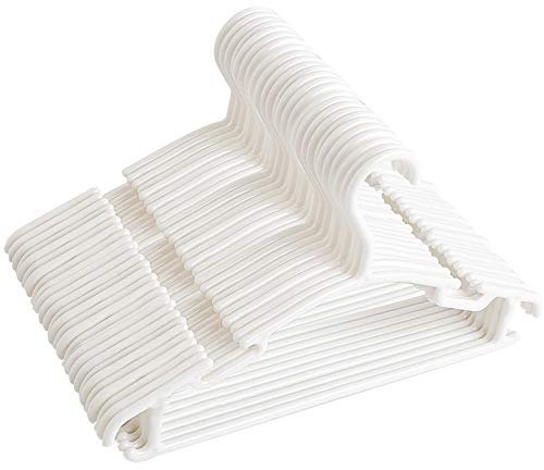 NORTHERN BROTHERS Baby Kleiderbügel, 40er Pack Weiß Kunststoff Kleiderbügel Baby Kleinkind Kleiderbügel für Kinder rutschfeste röhrenförmige Kinder Kinderzimmer Kleidung