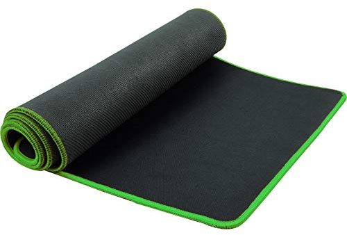 shibby Tapis de Souris Gamer XXL pour Clavier et Souris avec Broderie Vert