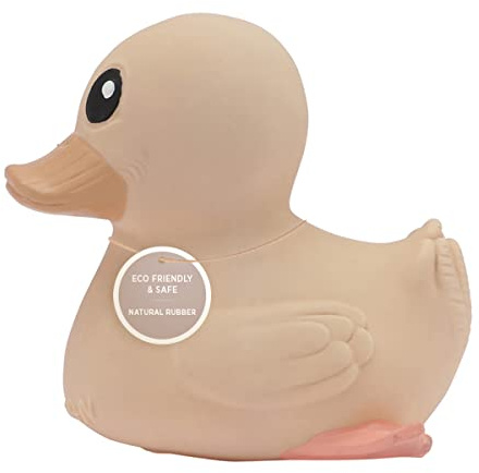 HEVEA Kawan Mini Rubber Duck - 100% Natural Rubber Baby Bath Toy - Eco Friendly, Perfect for Playing, Teething, and Bathing - Mold Free Bath Toys - Sand
