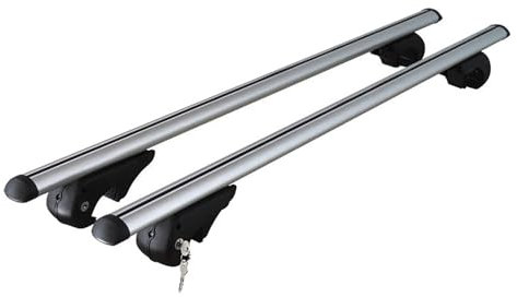 Menabo Dachträger Grundtäger kompatibel mit Nissan X-Trail T32 2013-2022 Aluminium 90kg Silber 2tlg Offene Reling für Fahrradträger, Dachboxen, Skiträger Abschließbar