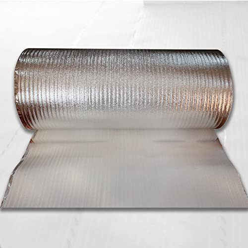 HARICSET Foglio di Alluminio Isolamento Anticalpestio Sottopavimento per Laminato Spessore 2mm di Isolamento Acustico da Calpestio Isolamento del Pavimento per Parquet Laminato(Size:1 * 35m)