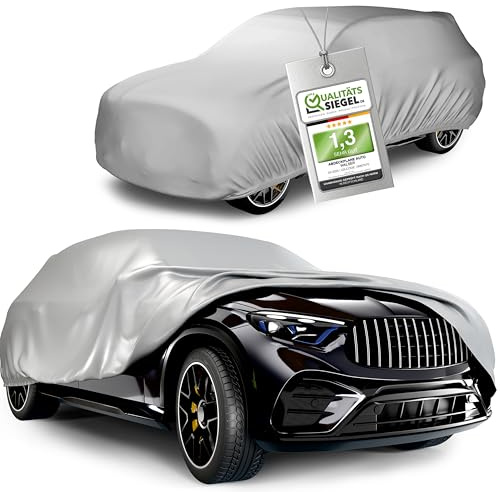 WALSER Car Cover Full Garage – All-Weather, 100% Waterproof & Weatherproof – UV/Rain/Snow/Dust/Wind Protection – Outdoor – Size 7 SUV/VAN Silver