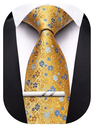 Barry.Wang Ensemble de boutons de manchette pré-noués pour homme, broche | Noeud Papillon Homme Réglable Fleur Solide Smoking Nœud Papillon Mouchoir Boutons de Manchette Broche Anniversaire de Mariage