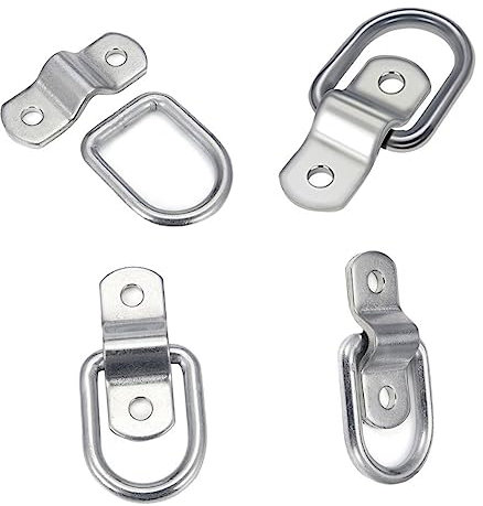 OKUMEYR 10pezzi Anelli Di Ancoraggio Per Rimorchi in Ferro Con Staffa Di Montaggio Anello d Argento Punti Di Ancoraggio Resistenti Antiruggine Facile Installazione