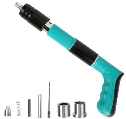 Juego de mini pistola de uñas manual con clavos, herramienta de fijación de pared de hormigón, pistola de clavos manual de acero, 3 engranajes, máquina de disparo de uñas de pared ajustable para pared