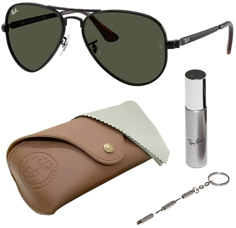 Ray-Ban RB3925 Pilot Shape Non-Polarized Sunglasses for Men & Women – Includes Official Rayban Eyewear Kit – Ideal Formal & Casual Wear Sunglasess – Green Lens
