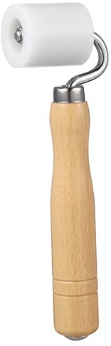 Holibanna Rolleros de construcción de papel tapiz hogar herramienta de rodillo de papel tapiz rodillo de mano decoración rodillo de costura de metal rodillo de papel pintado De madera