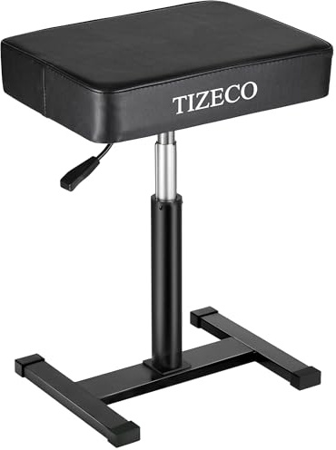 TIZECO Hydraulic Piano Bench Adjustable Stool, Heavy Duty Music Keyboard Bench Seat for Piano Keyboard Stand with Black Padded Cushion for Musicians Piano Stool Chair Automatic Height Adjustment