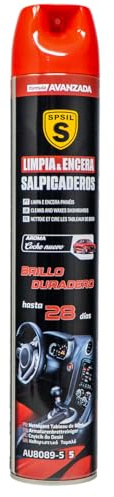 SPSIL Limpiador Abrillantador para Salpicaderos de Coche - Protección UV 28 Días y Efecto Antipolvo - Spray para Plásticos, Vinilos, Cuero Interior - Limpieza Profunda Nuevo 750ML