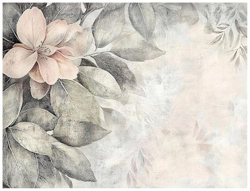 WallArena - Fotomural de vellon Botánico, Hojas, 300x210 cm - Fotomurales - Papeles pintados - para salon y dormitorio - Papel pintado de vellon mural de pared efecto 3D - incl, cola - Flores