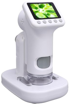 Denash Microscopio per Bambini, Microscopio Digitale Portatile con Ingrandimento 1600X con Schermo 1080P HD 2 Pollici, con Luce LED Regolabile per Studenti