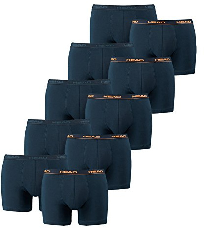 HEAD Herren Boxershorts 841001001 10er Pack, Wäschegröße:L;Artikel:peacoat/orange (493)