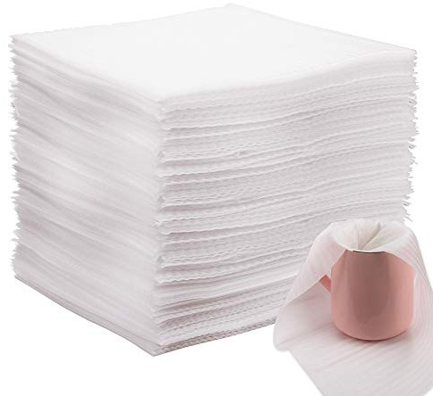AIEX 12'' x 12'' (100 Count) Cushion Foam Wrap Sheets Moving Supplies Material Packing Foam for Moving Boxes Dishes, Plates, Glasses, Vases, Cups Protection, Shipping, Storage(Ultra Thin)