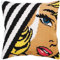 Collection D'Art CD5278 Kreuzstich-Set, Kissen, Pop-Art, mehrfarbig, 40 x 40 cm