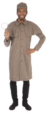 Bristol Novelty AF170STD Detektiv, für Herren, lang, Standard, Men, White, Einheitsgröße