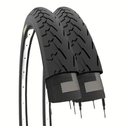 Ecovelò Neumáticos 700 x 32 C para CITYBIKE 28 x 1.25 Negros 28 x 5/8 x 1/4 Bicicleta de Carretera Trekking, 2 Unisex Adulto, Negro, Talla única