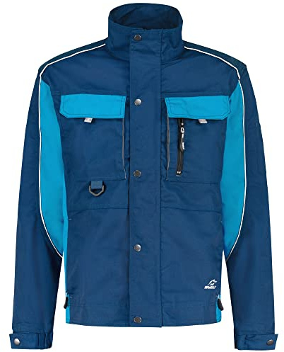 BWOLF Brave Arbeitsjacke Männer Arbeitsjacke Herren Multifunktionale Arbeitsjacke Bundjacke – Multitaschen + Multi Taschen + Ärmel mit 600D Polyester verstärkt (Blau, XL)