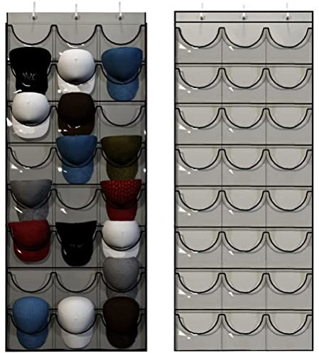 TYTOGE 24 Taschen Hutablage Baseballkappen, Hut-Organizer, hängende Kappen, Aufbewahrungshalter Schrankwand