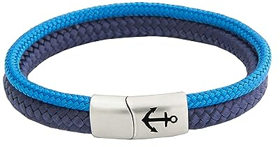 Original segelrep armband Tidewisp | Kvinnor män unisex | rostfritt stål säkerhetsspänne | Ankare gravyr | Surfararmband | Paracord | 8 mm diameter | Handgjorda |, 19 cm - 24 cm, Rostfritt stål