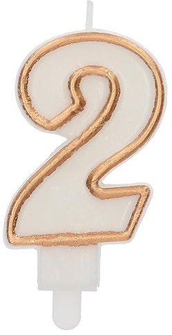 Folat Numéro Simply Chique Gold Chiffre 2-9 cm-Bougies décoration de D'anniversaire, Happy Birthday, Anniversaires, Gâteau de Mariage, 24152