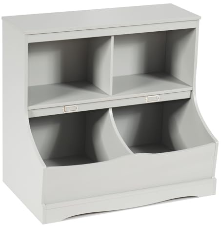 GOPLUS Estantería para juguetes con 2 estantes, estantería infantil de madera, estantería de almacenamiento para niños, estante para juguetes con esquinas redondeadas, ideal para habitaciones