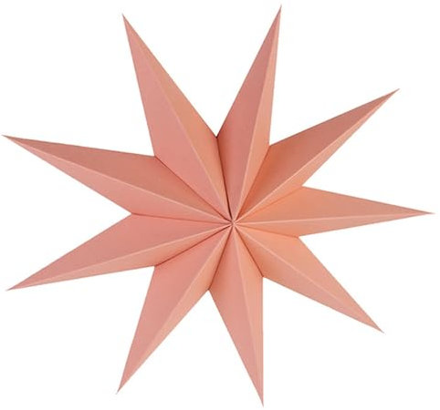 SpirWoRchlan 9-Pointed 12 Inch Paper Star Lanterns Christmas Hanging Lamp Paper Decorations Shade Wedding Birthday Christmas Home Party Decorations Pink