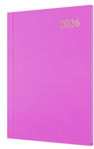Collins - Essential - 2026 12 månaders kalender årsplanerare, veckodagbok, A5 hårt omslag - Rosa (ESSA53.50-26)