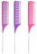 HJZHII Lot de 3 peignes à cheveux professionnels avec longue queue de rat en acier inoxydable - 3 tailles - Pour salon de coiffure à domicile (violet, magenta, violet clair)