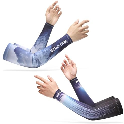 PYEUIFT 2 Piezas Manga, Mangas para Brazos, Manguitos Bicicleta, Manga de CompresióN Brazo, Mangas para Brazos Hombre, Manga Brazo, Manguitos Ciclismo, Manguitos Running, Manguitos Voleibol