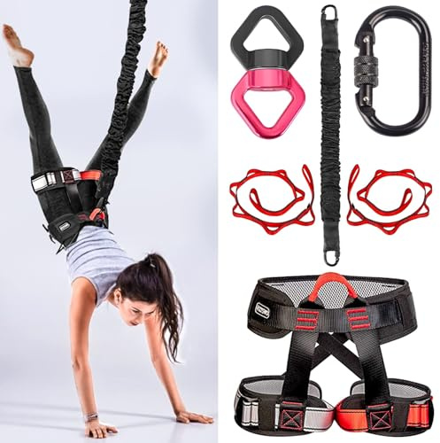 DASKING Elastico Bungee Fitness Equipment Set, Robusta 4D Fly Abbigliamento, Cintura Di Sicurezza Bungee-fitness Imbracatura, Danza Yoga Aereo Corde per Attrezzi Casa