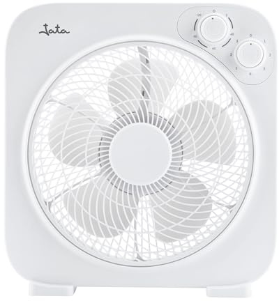 JATA JVVS3116 - Ventilador de Suelo 45W con Temporizador 120 min, Ventilador de Piso 5 Aspas, 3 Velocidades, Rejilla Giratoria, Ventilador Potente y Compacto
