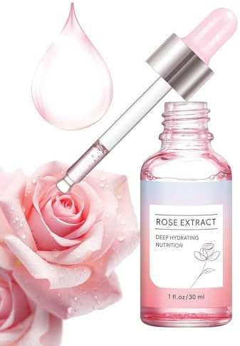 AOPEIBOTO Rose Face Serum for Women, Face Moisturizing Essential with Rose Extract, Deep Hydrating Nutrition, Firms Skin, Reduces Fine Lines, 1fl.oz/30ml
