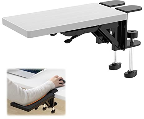 Ergonomiskt handledsstöd för skrivbord – justerbart armstöd för smärtlindring i armbågen – enkel installation, ingen borr behövs 90° rotation perfekt för hemmakontor och spelkomfort