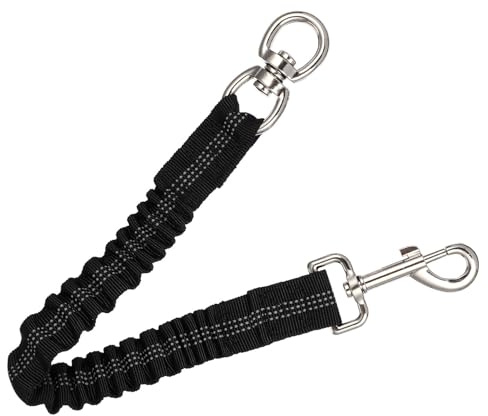 SUPVOX Bungee Dog Leash Extension Reflective Nylon Rope for Small Dogs Outdoor Walking Training Buffer Lead Black