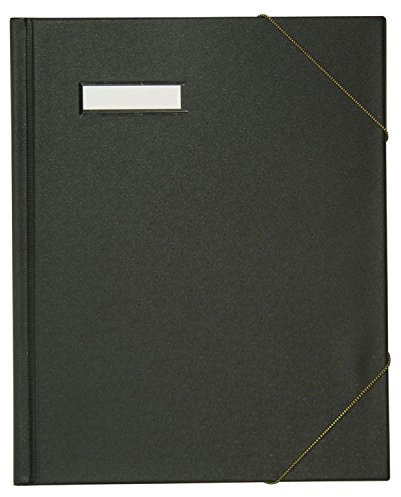 ELBA 100420824 Umlaufmappe für DINA A4 Dokumente mit Eckspannergummi und beschriftungsfenster aus Karton mit PVC-Folie veredelt in schwarz